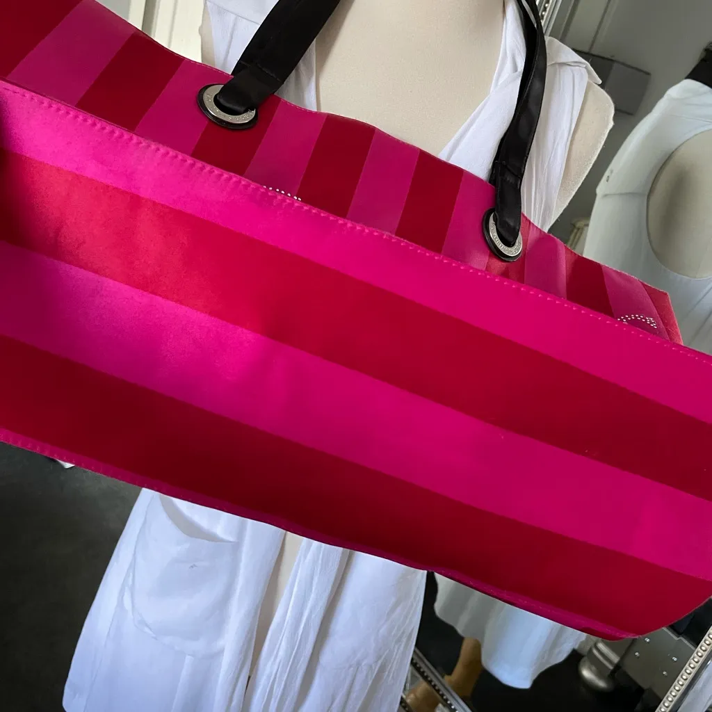 Victoria’s Secret LIMITED EDITION Bling Red Striped Tote Bag - Image 8