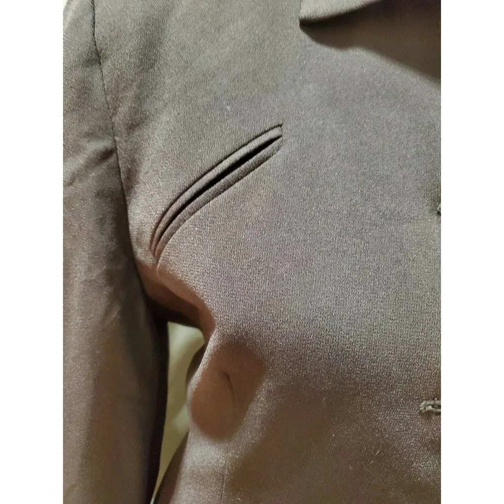 Pret A Porter Women's Black Polyester Long Sleeve Single Breasted Long Jacket 12 - Image 4