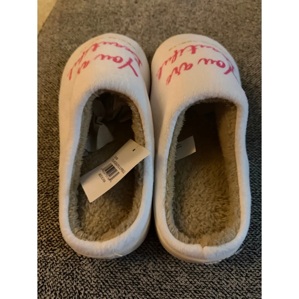 Women's White Psalm Slippers "You are Beautiful" Size 9 - Image 2