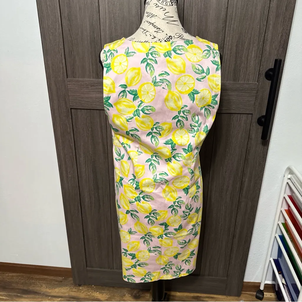 Cynthia Rowley Pink Lemon Print Sleeveless Sheath Dress, Sz 10 NWT - Image 4