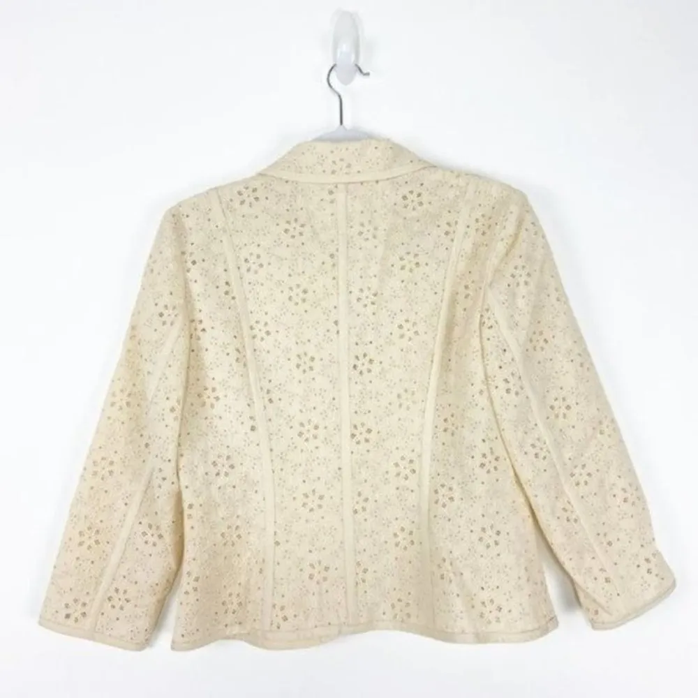 Escada Ivory Eyelet Skirt Suit Mother of the Bride Size 6 - Image 73