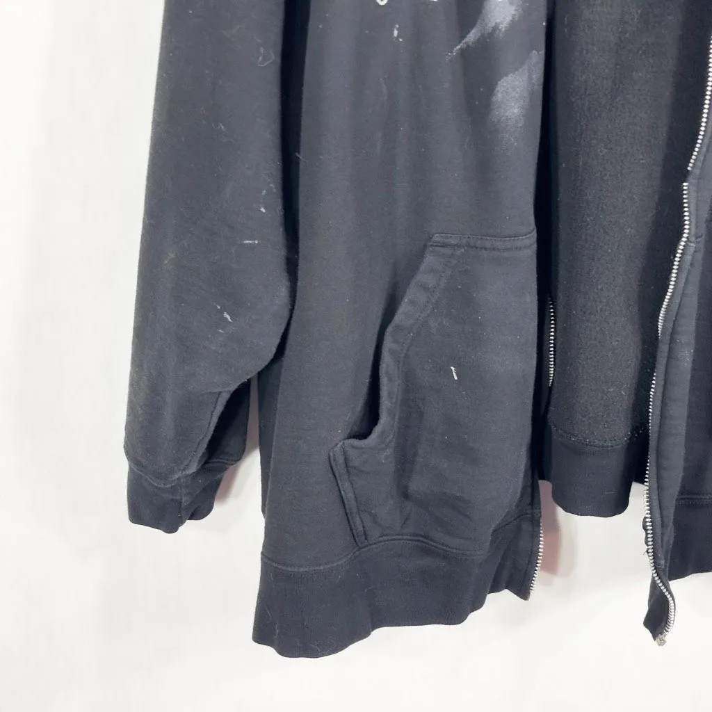 AC/DC Plus Size 2X Jacket Hooded Pockets Manchester Skull Graphic Black B‎ - Image 6