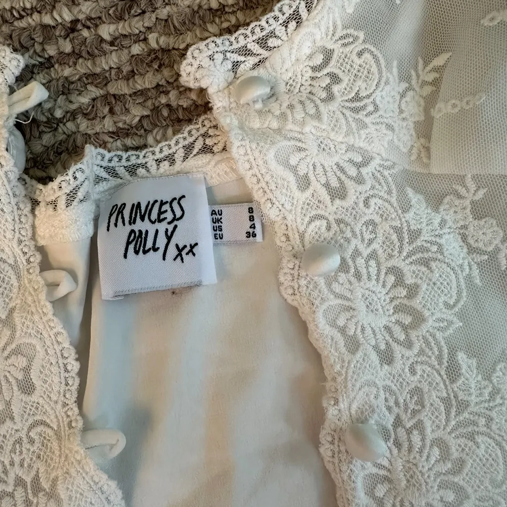 Princess Polly White Lace Buttoned Top - Image 3