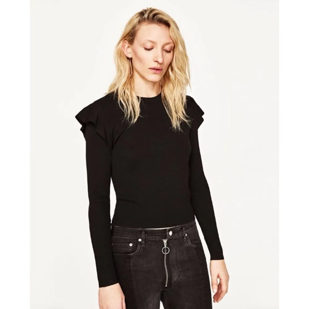 ✨ SWEAT SHIRT WITH SHOULDER FRILL✨ - Image 2