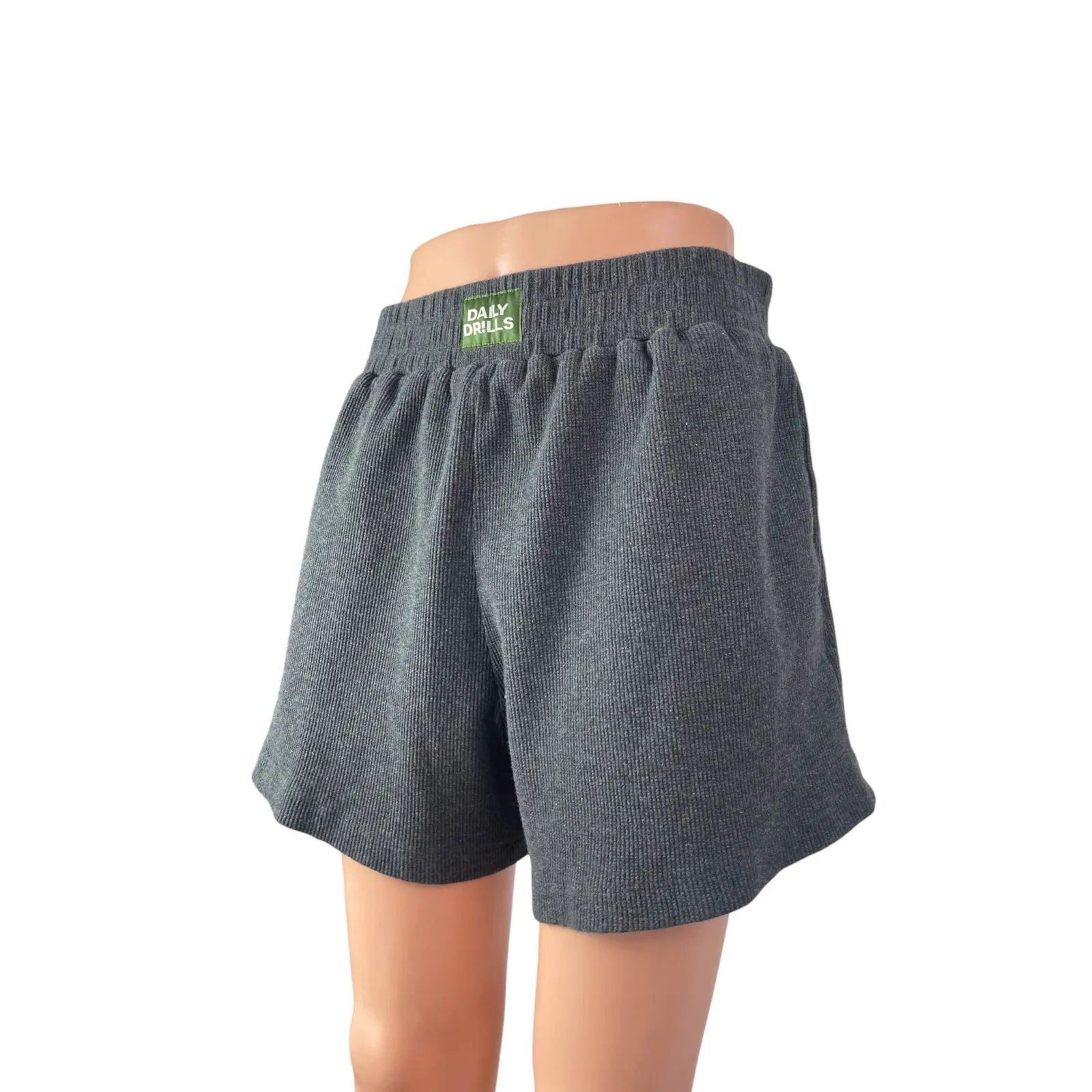 Daily Drills Womens Gray Pull On High Rise Workout Athletic Mini Shorts Size M/L - Image 2