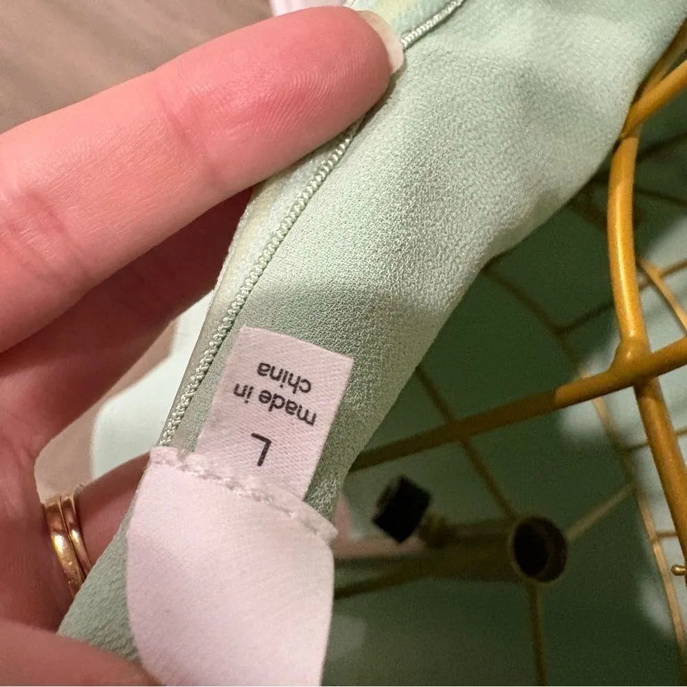 ASTR Jodie Dress Mint Size L Asymmetrical Halter Strap Low Back Keyhole Wedding - Image 11