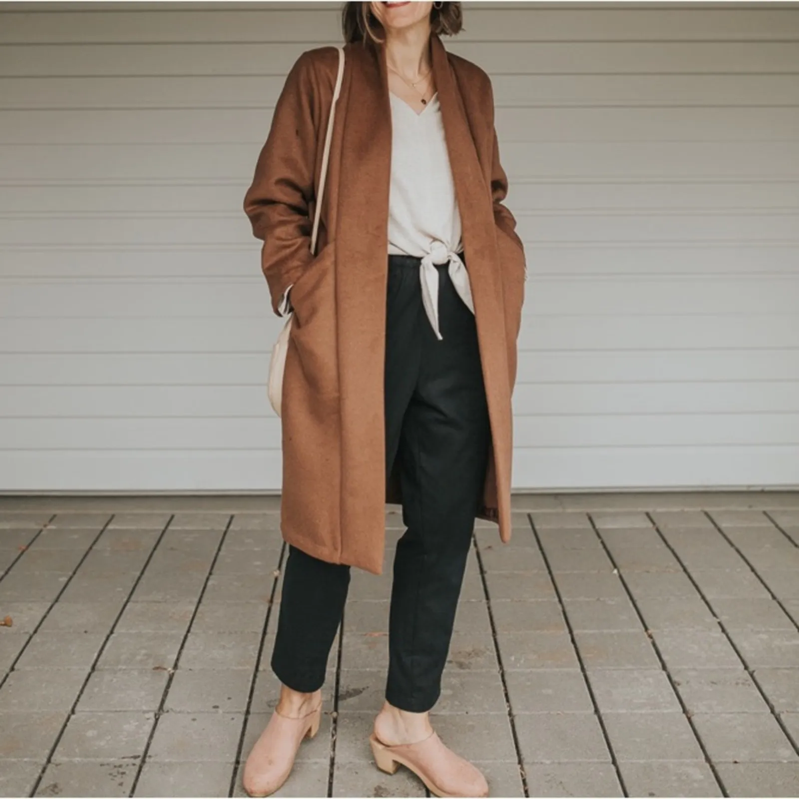 Only Child Sonora Hooded Wool Coat in Umber Brown - Image 6