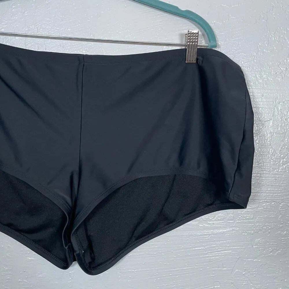 Catalina Women Plus Size 3X Black Boy Short Bikini Bottoms Swim High Waisted - Image 2