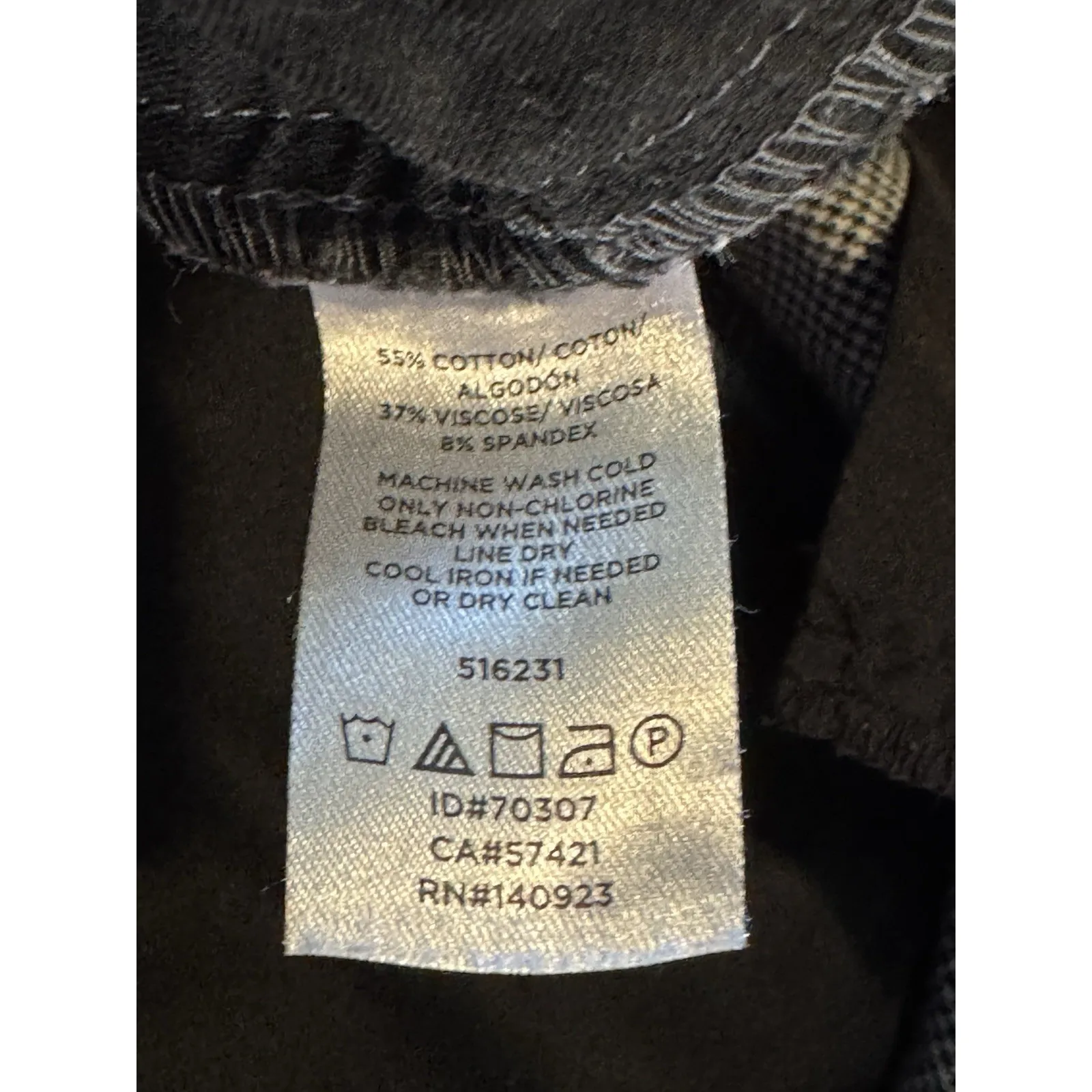 LOFT Curvy Skinny Pants Size 12 High Waist Blue Black White Houndstooth Plaid - Image 8