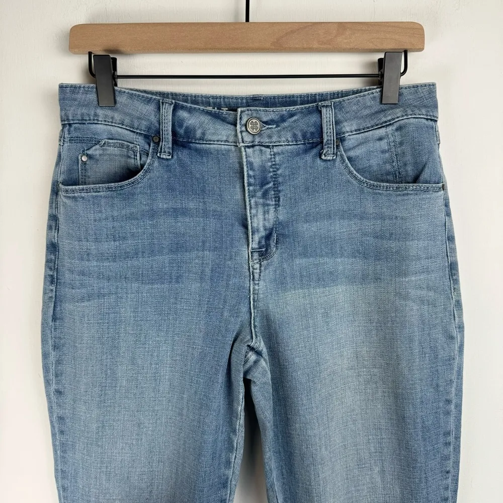 Laurie Felt Classic Stiletto Decorated Hem Jeans Sz 6 Embroidered Boho Blue - Image 5