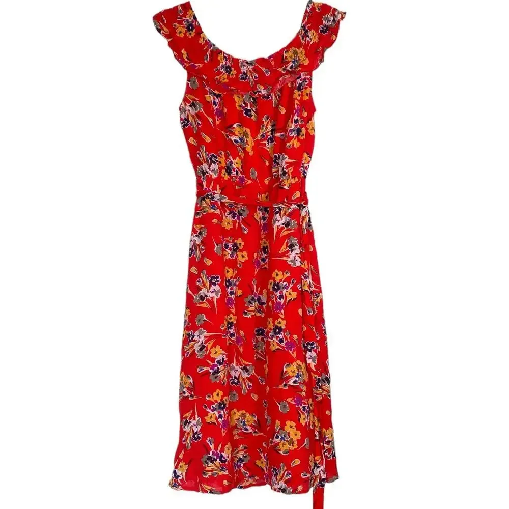 ANTHROPOLOGIE 47 of 52 Conversations Colloquial Off-The-Shoulder Dress Size 6 - Image 4