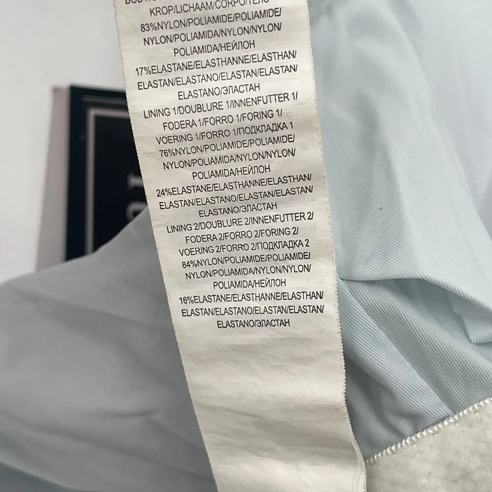 La Blanca Swimsuit Size 12 Ocean One Shoulder One Piece Ombre Shirred Blue NWT - Image 7