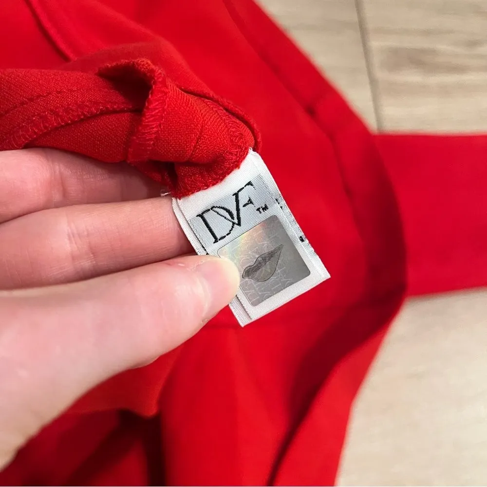 Diane Von Furstenberg Red A-Line Scoop Neck Viscose Cotton Blend Dress Size 2 - Image 7