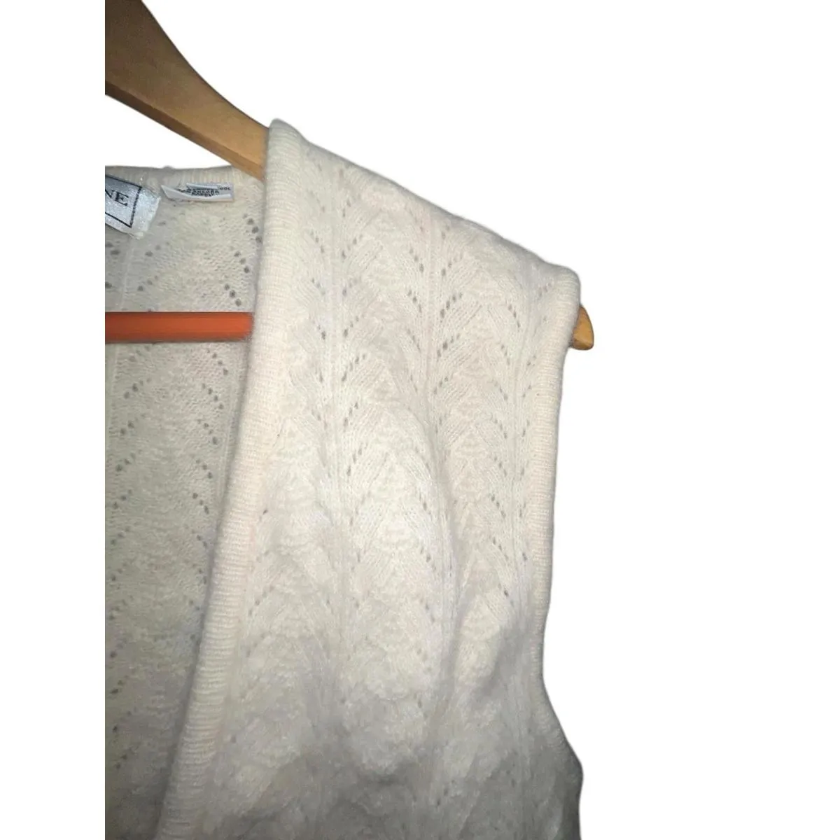 VTG 1970s Evan-Picone Angora Wool Knit Button Sweater Vest Hong Kong Medium - Image 2
