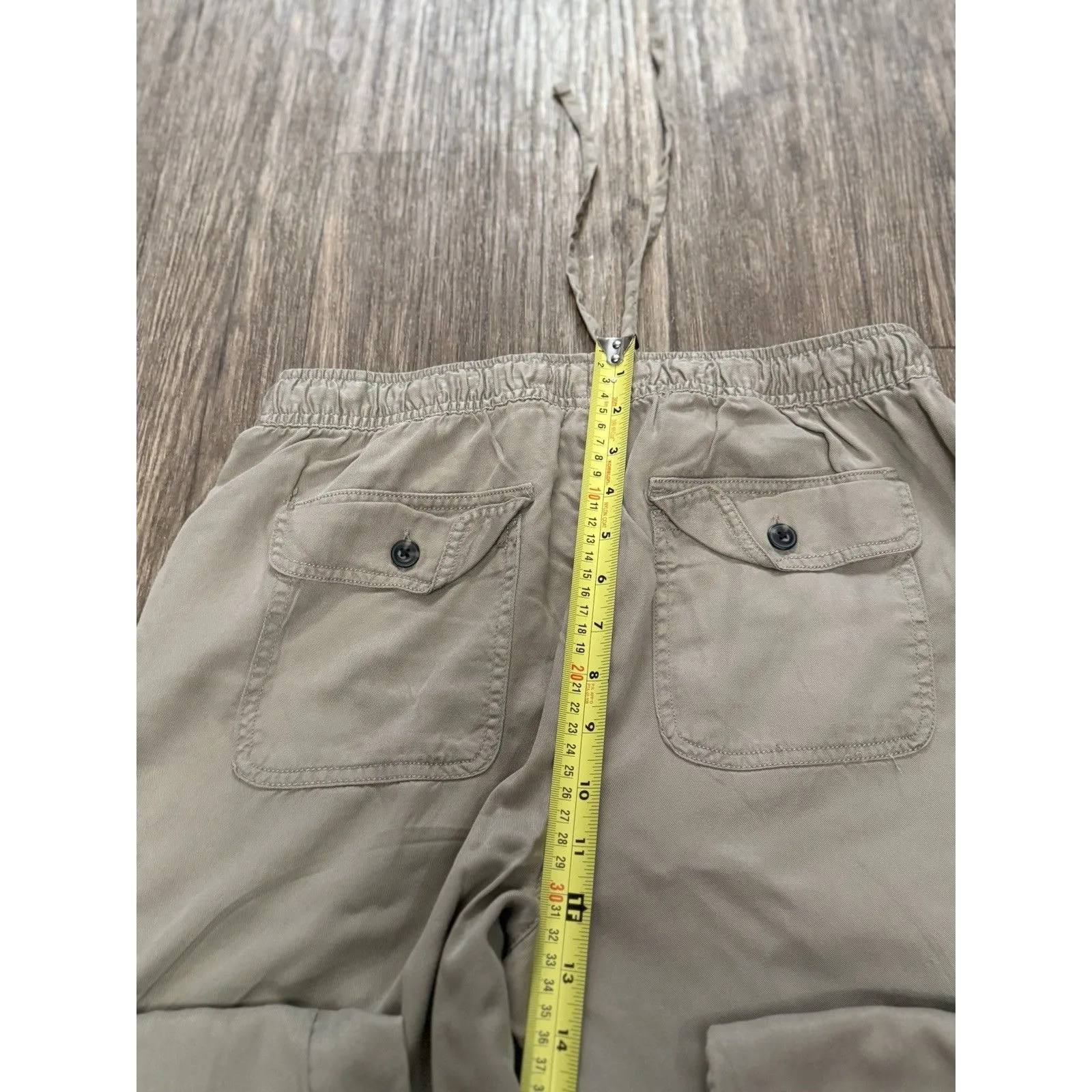 C C California Green Lyocell Elastic Waist Pocket Cargo Pants Joggers Medium‎ - Image 9