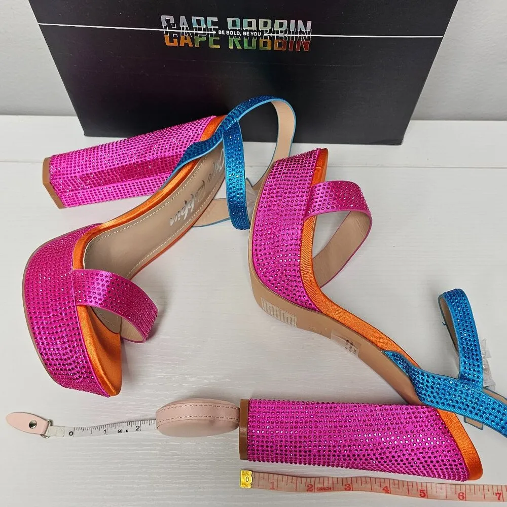 Cape Robbin Rosss Rhinestone Platform Heel - MULTI - Women's Size 10 - JYU6735 - Image 7