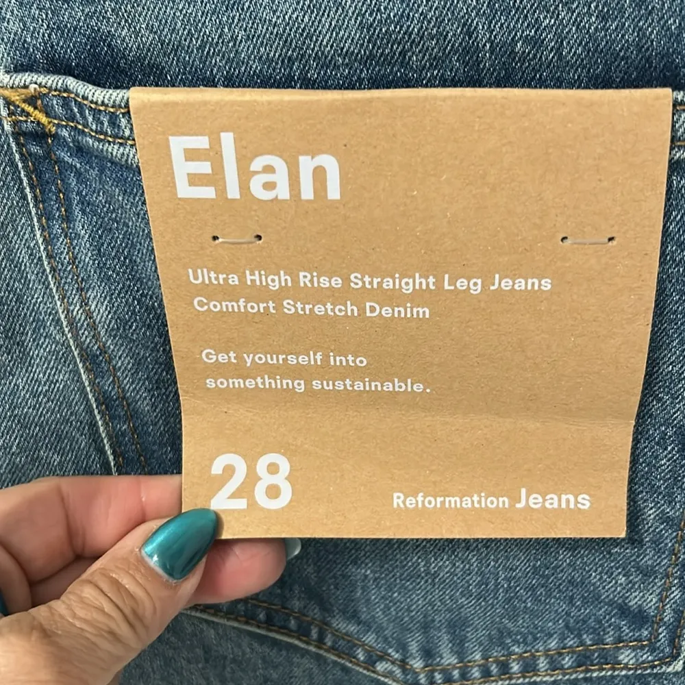 Reformation Elan Ultra High Rise Straight Leg Jeans - Image 11