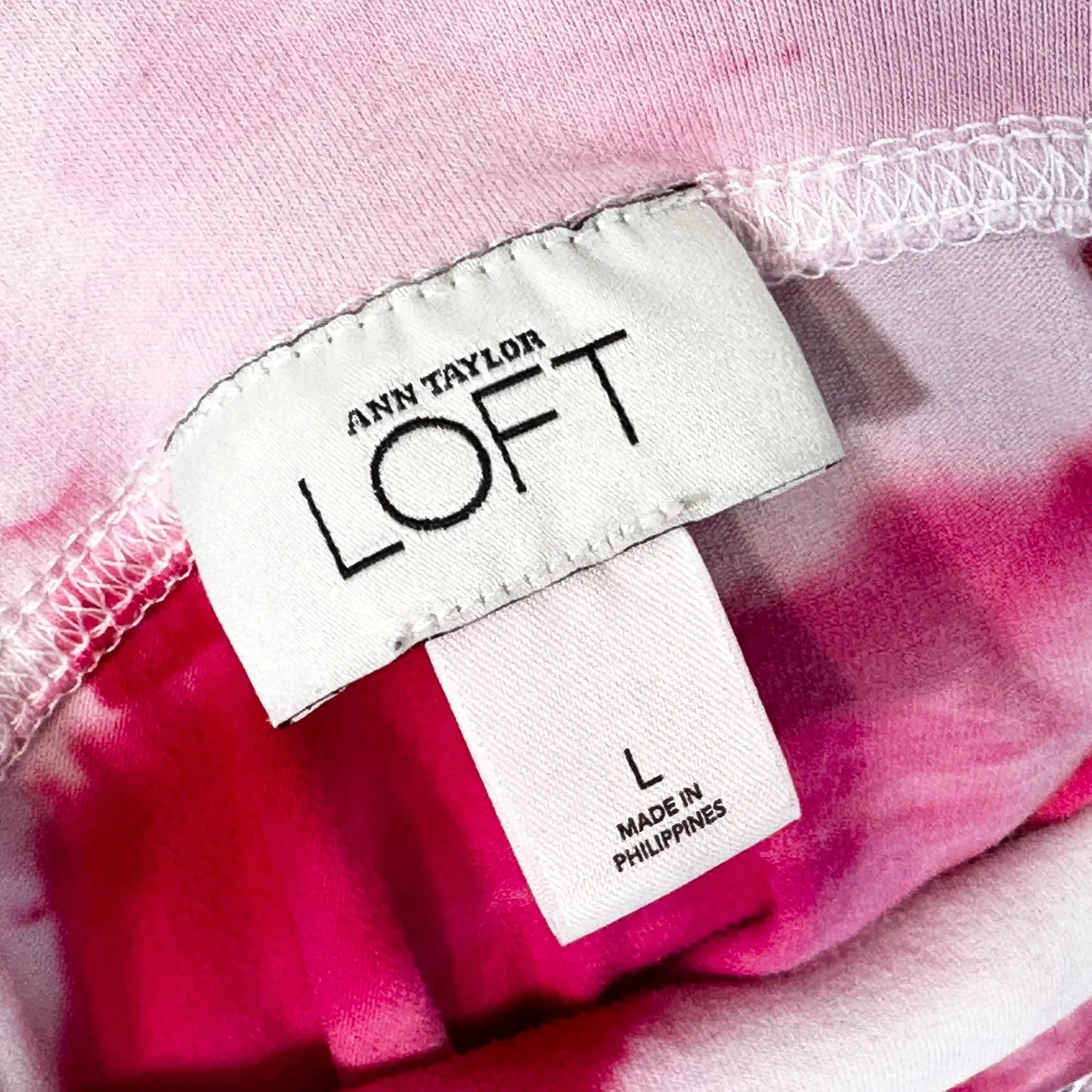 Ann Taylor LOFT Large Skirt Handmade Tie Dye Pink A Line Trumpet Preppy Boho 516 - Image 11