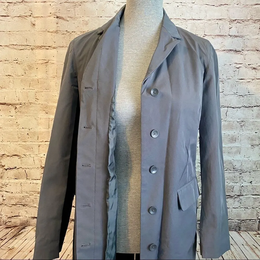 GAP Trench Overcoat Gray Long Button Up Pockets Size Small - Image 3