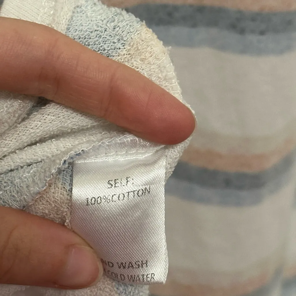 Easel White Blue Orange Striped Oversized Longsleeve Cotton Shirt size medium - Image 6