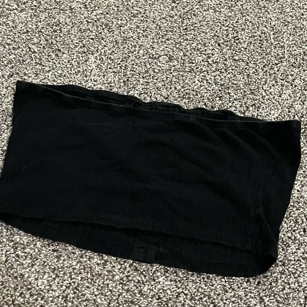 Shein black button up strapless crop top L - Image 9