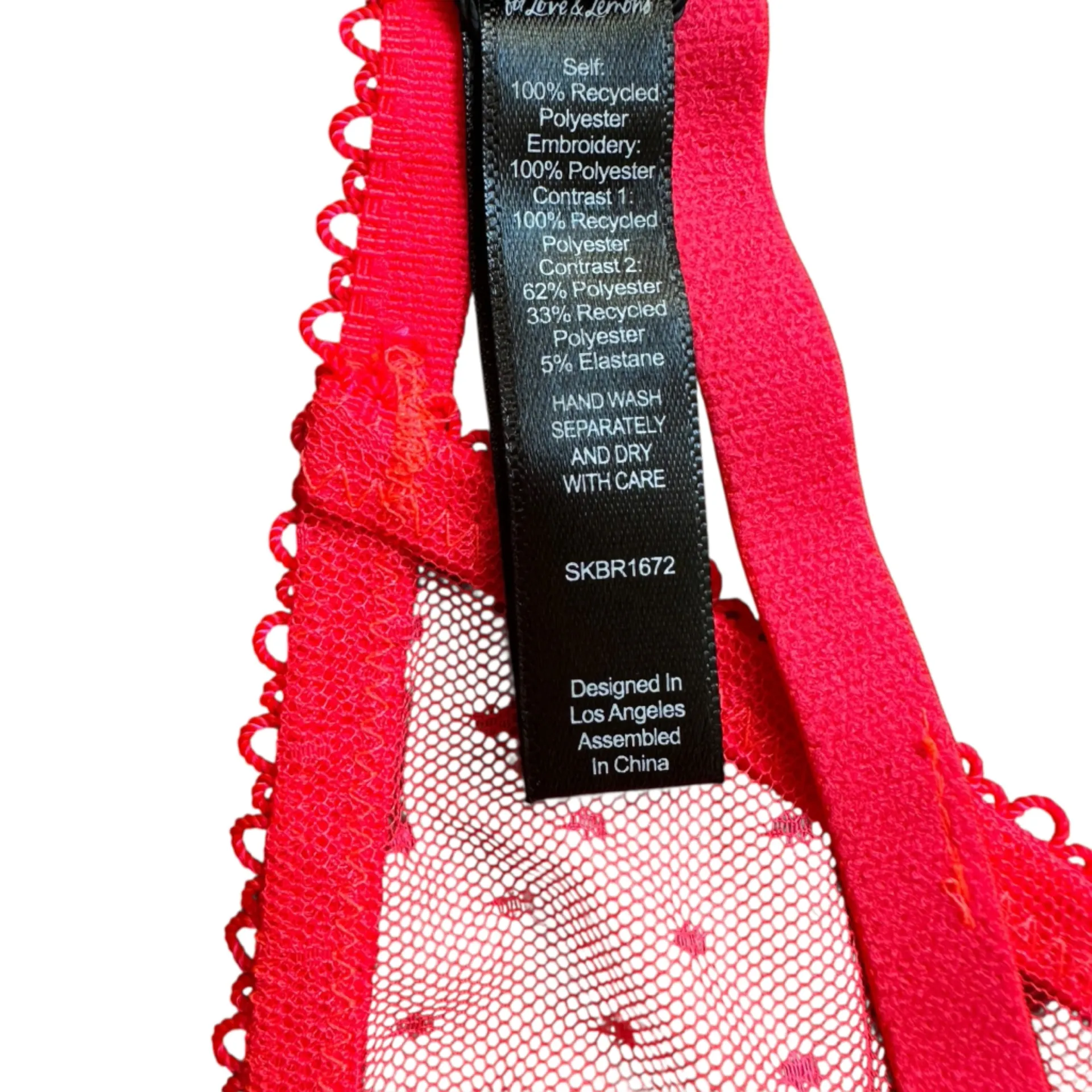 For Love & Lemons Shimmer‎ Zinnia Sheer Underwire Bra Pink Floral 38C NWT - Image 7