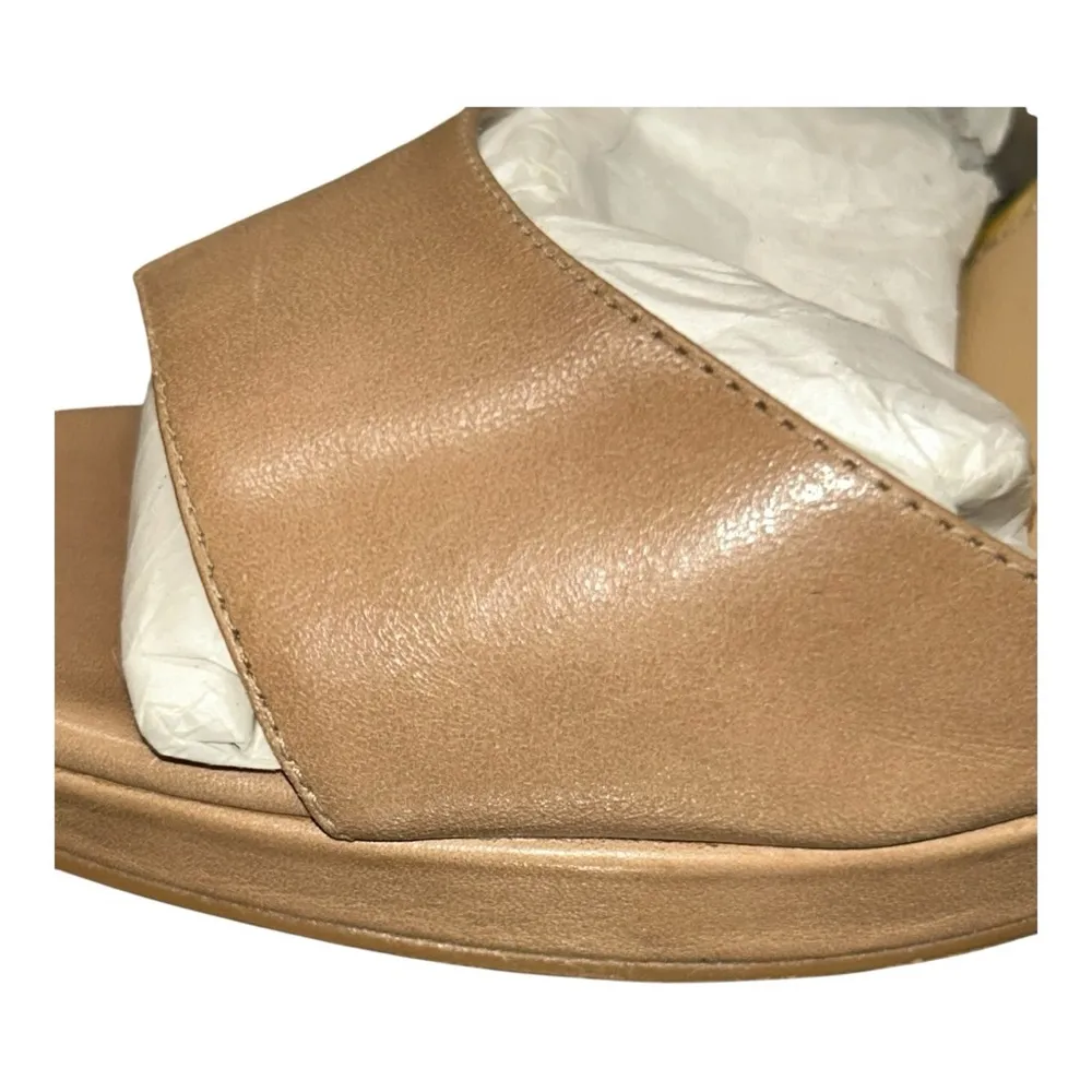 MICHAEL KORS BELLE SANDAL leather Sz 9M Platform Pumps Tan, Brown Women's Heels - Image 15