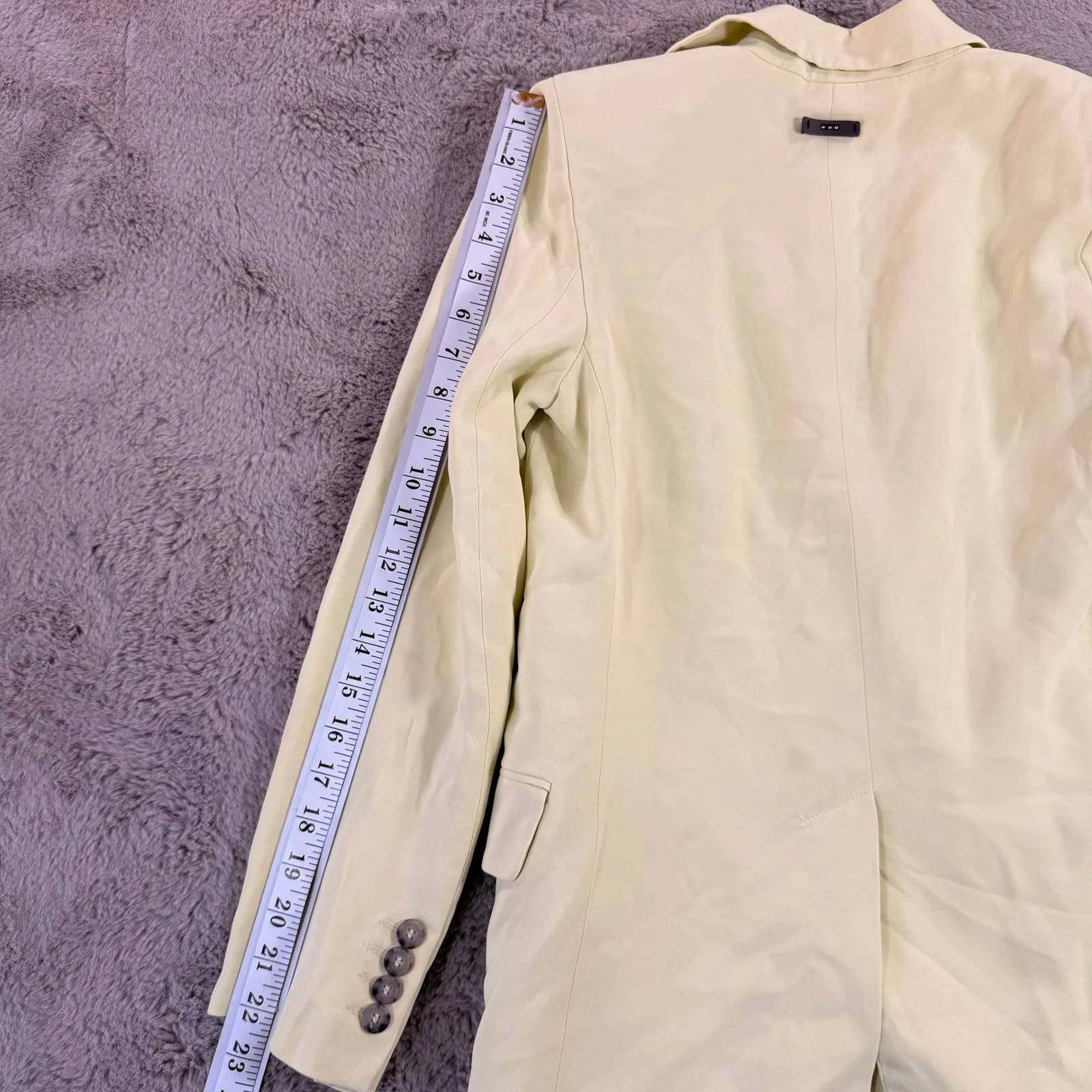 PESERICO Italy Blazer 40 Double Breasted‎ Pastel Yellow Jacket Career Academia Size 00 - Image 8