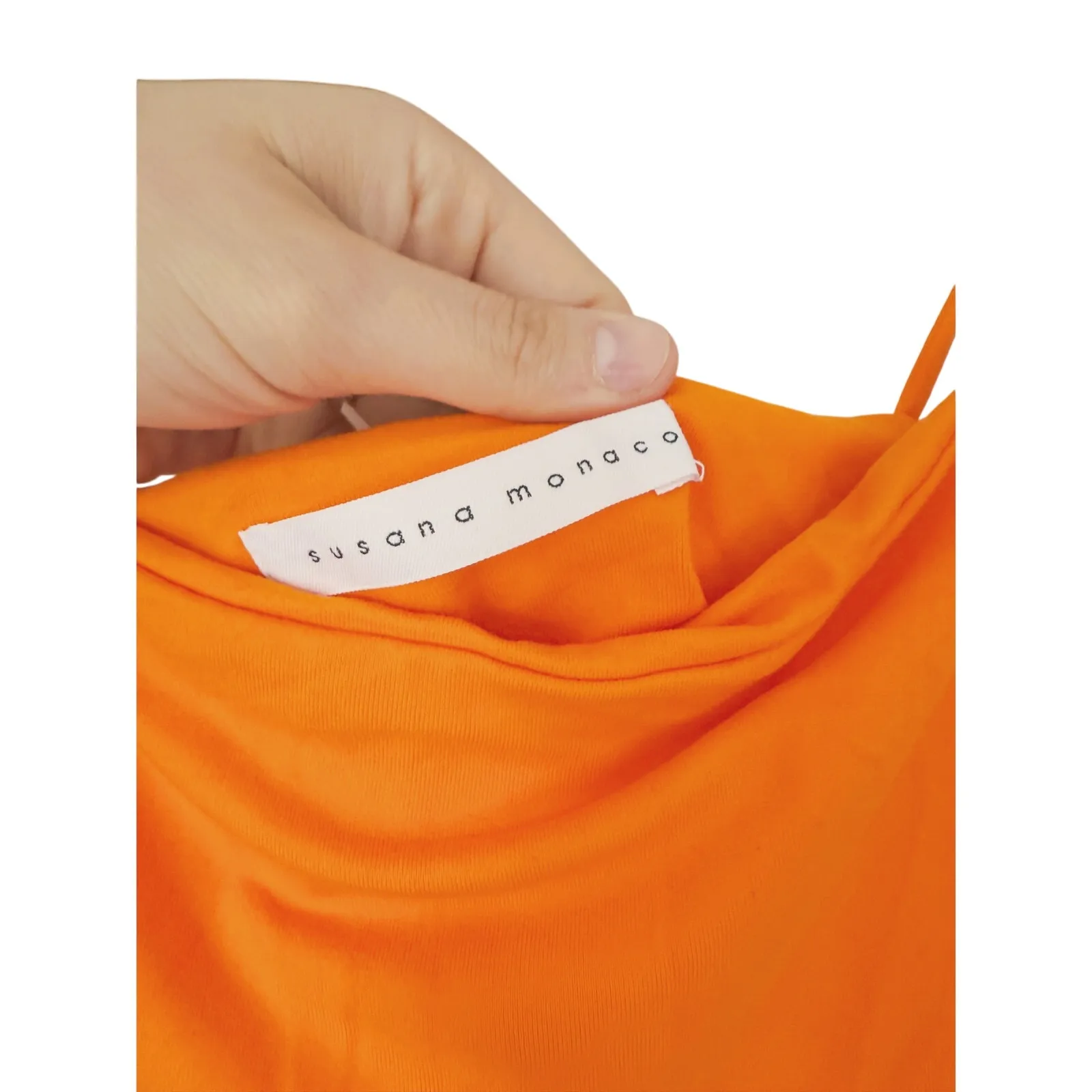 Susana Monaco Y2K Party Ruched Bodycon Mini Dress S Orange Glam Club Baddie - Image 5