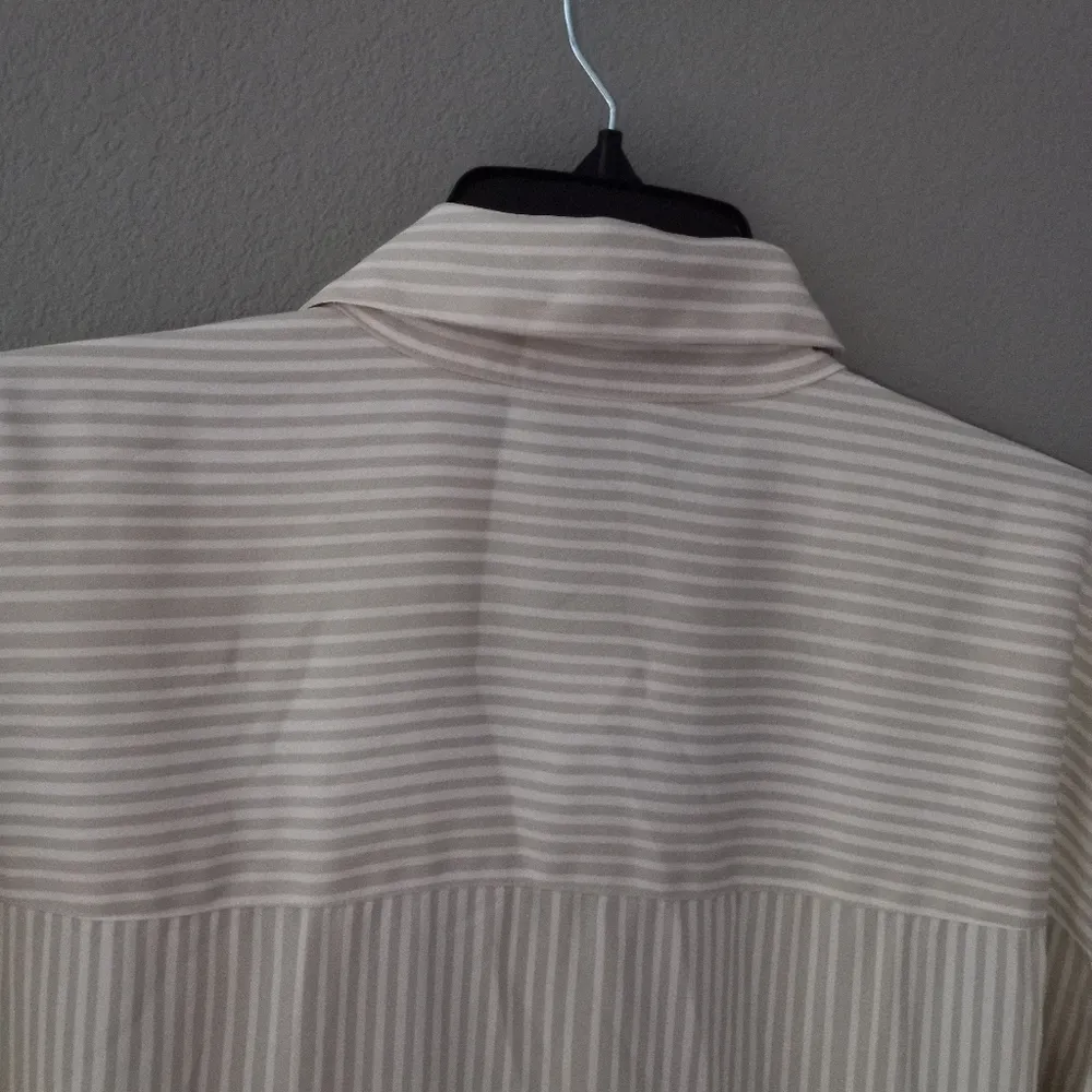 Emma James 20W Workwear Beige Striped Button Down Front Blouse Top Plus - Image 7