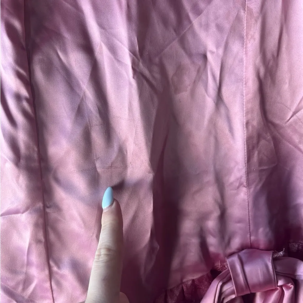 Pink Fairytale Princess Cottagecore Puff Sleeve High Low Dress - Image 8