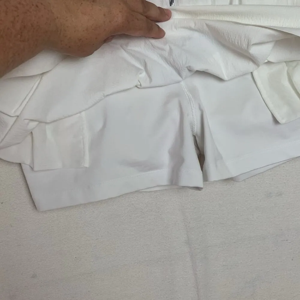 Athleta Womens large crest skort white tennis athletic travel casual preppy - Image 6