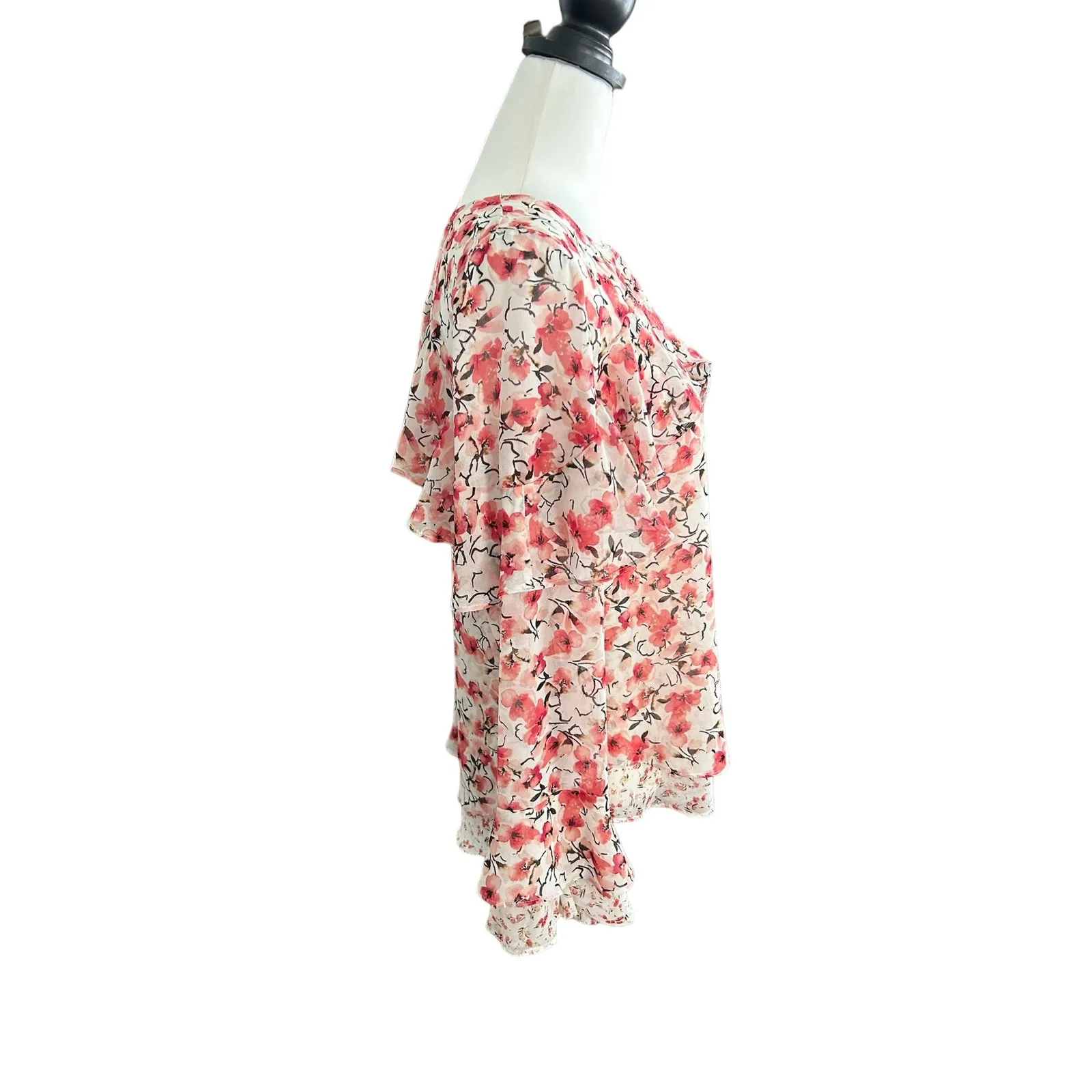 White House Black Market Pink White Size 4 Long Sleeve - Image 3