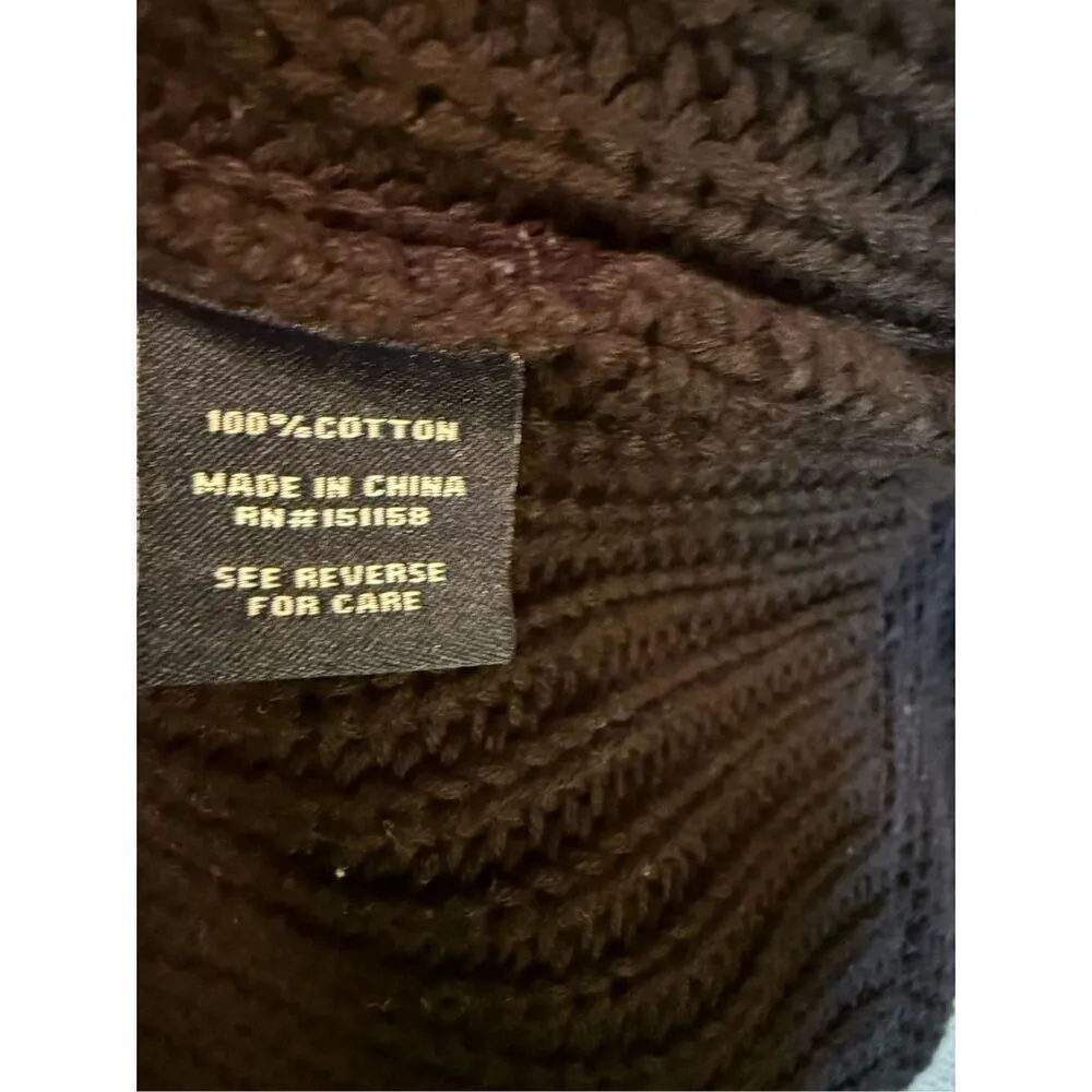 525 America women’s black open chunky knit sweater with bell sleeves minimalist Black Size M - Image 8