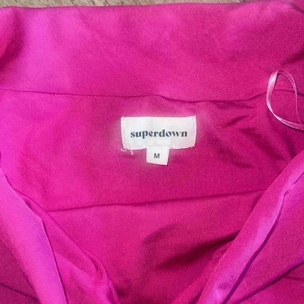 Superdown Tiffani Ruched Midi Skirt in Fuchsia - Image 2