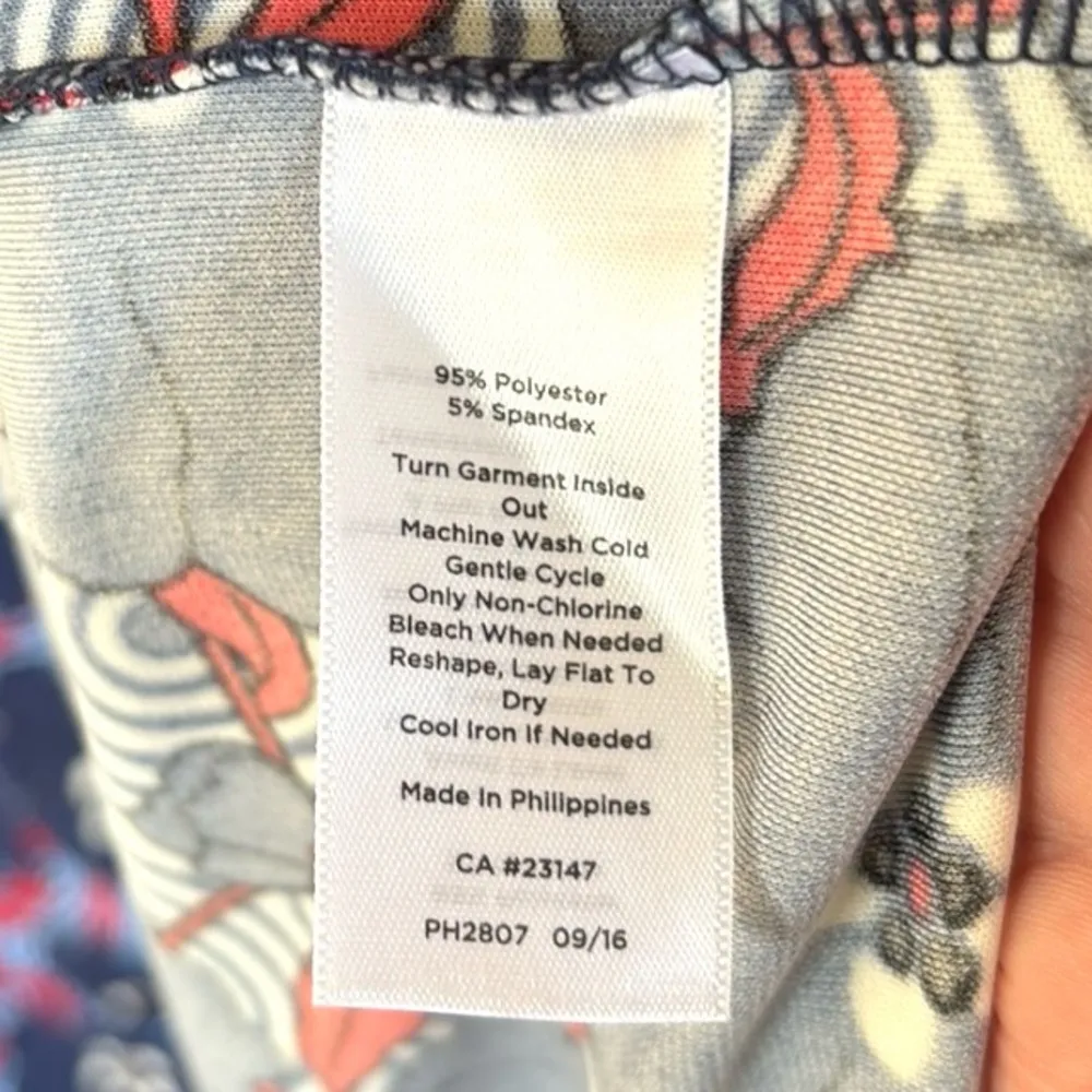 NWOT Talbots Floral Stretch Jersey Dress Blue Red White Size Large - Image 7