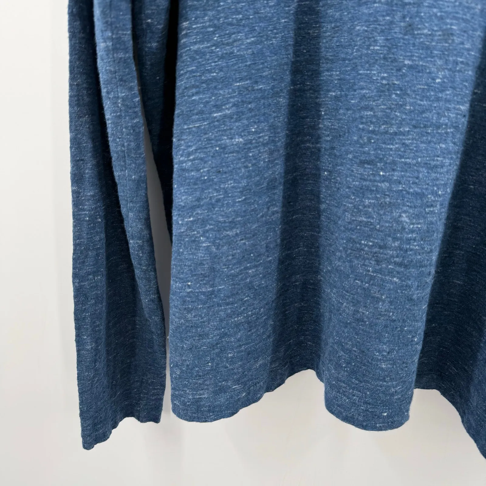 Eileen Fisher Top Size Small NEW 100% Organic Linen Blue Long Sleeve NWOT *Flaw - Image 8