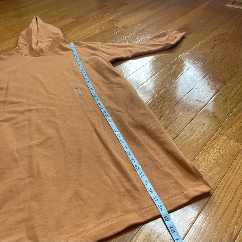 Uniqlo Sweat Hoodie Long-Sleeve Dress Orange 85% Cotton Sz Large - Image 9