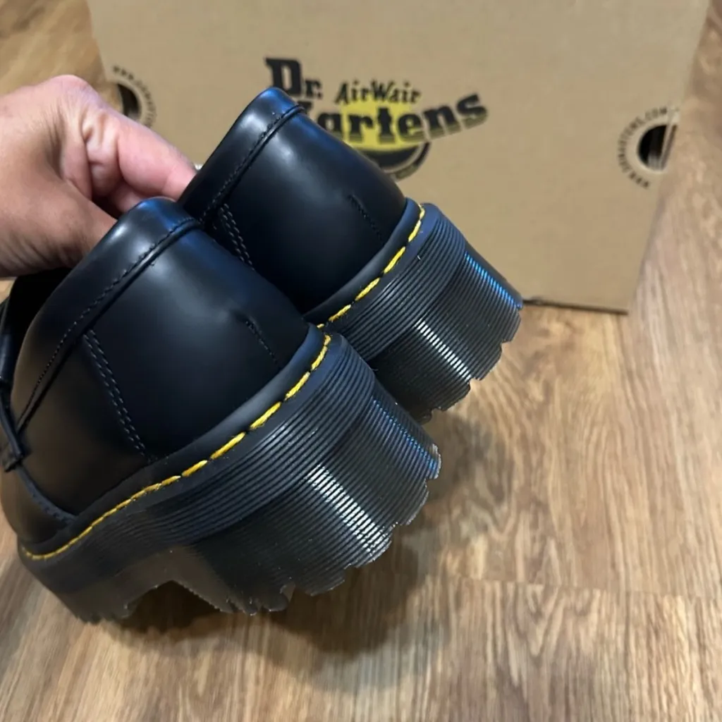 DR MARTENS Adrian Quad black leather platform loafers slip on shoes new - Image 3