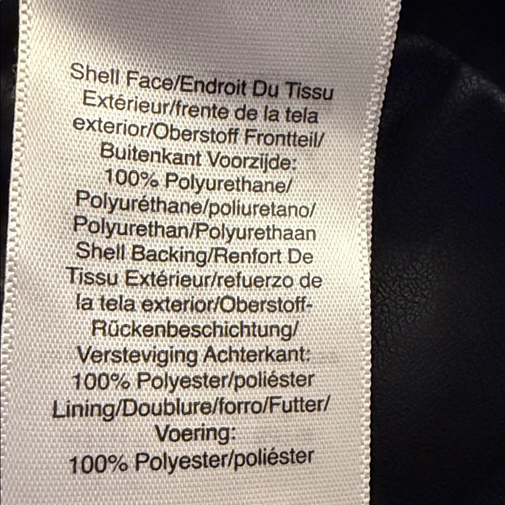 DKNY Belted Sleek Vegan Leather High-Rise Ankle Black Pants Size 18 - Image 8