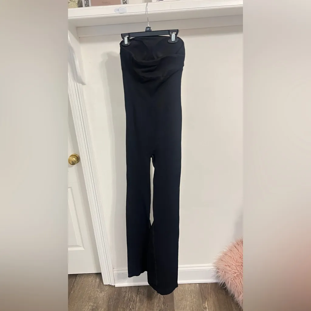 FINAL PRICE Knit Form Fitting Strapless Bodysuit Black - Image 4