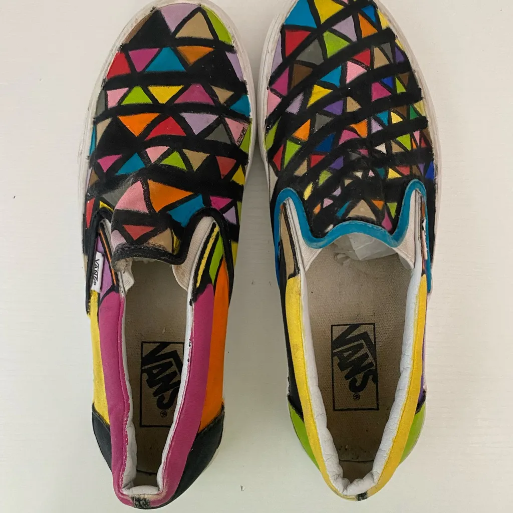 Vans Women's Colorful Geometric Slip-On Sneakers - Image 2