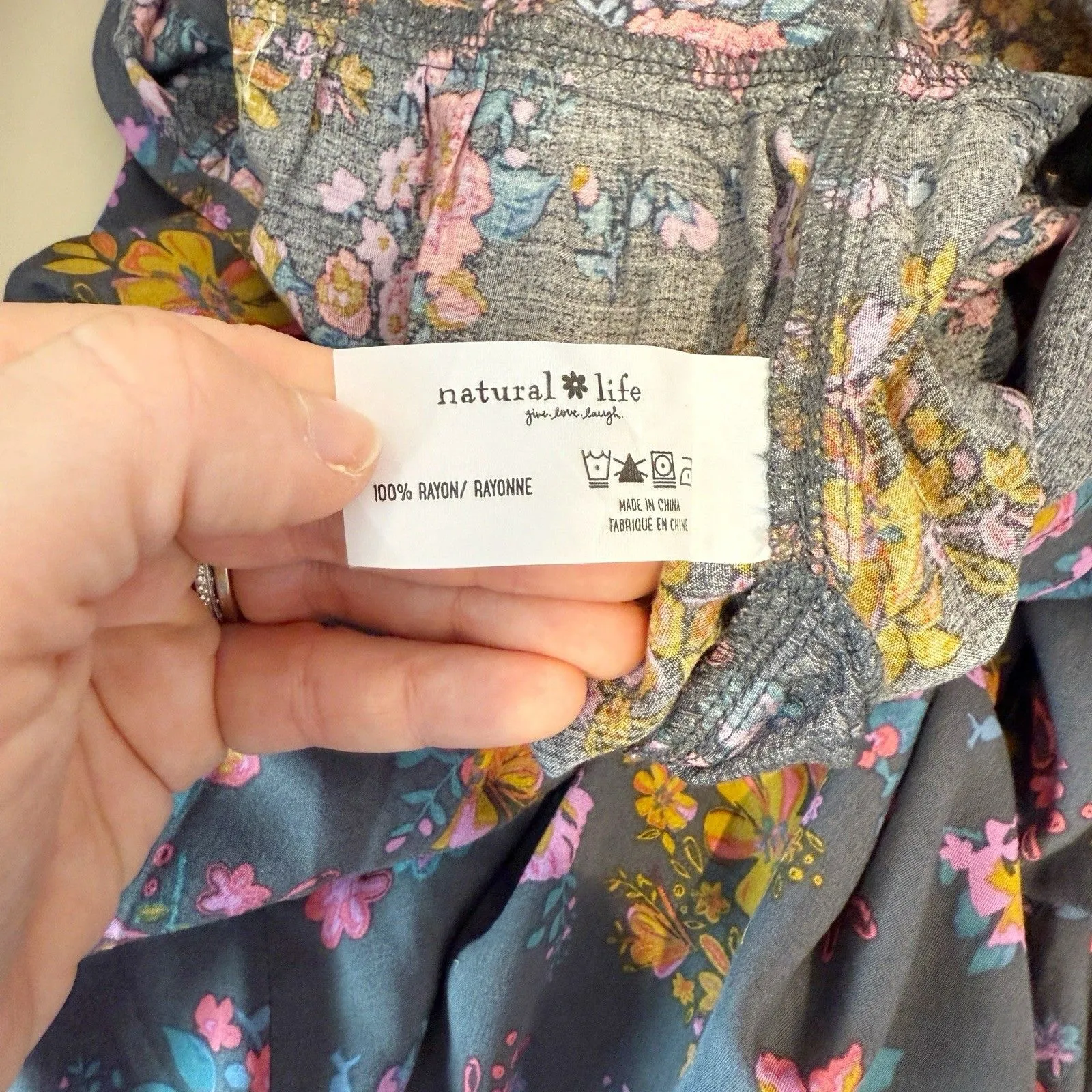 Natural Life Womens Boho Floral Jumpsuit Size XS Wide Leg Hippie Festival Garden - Image 8