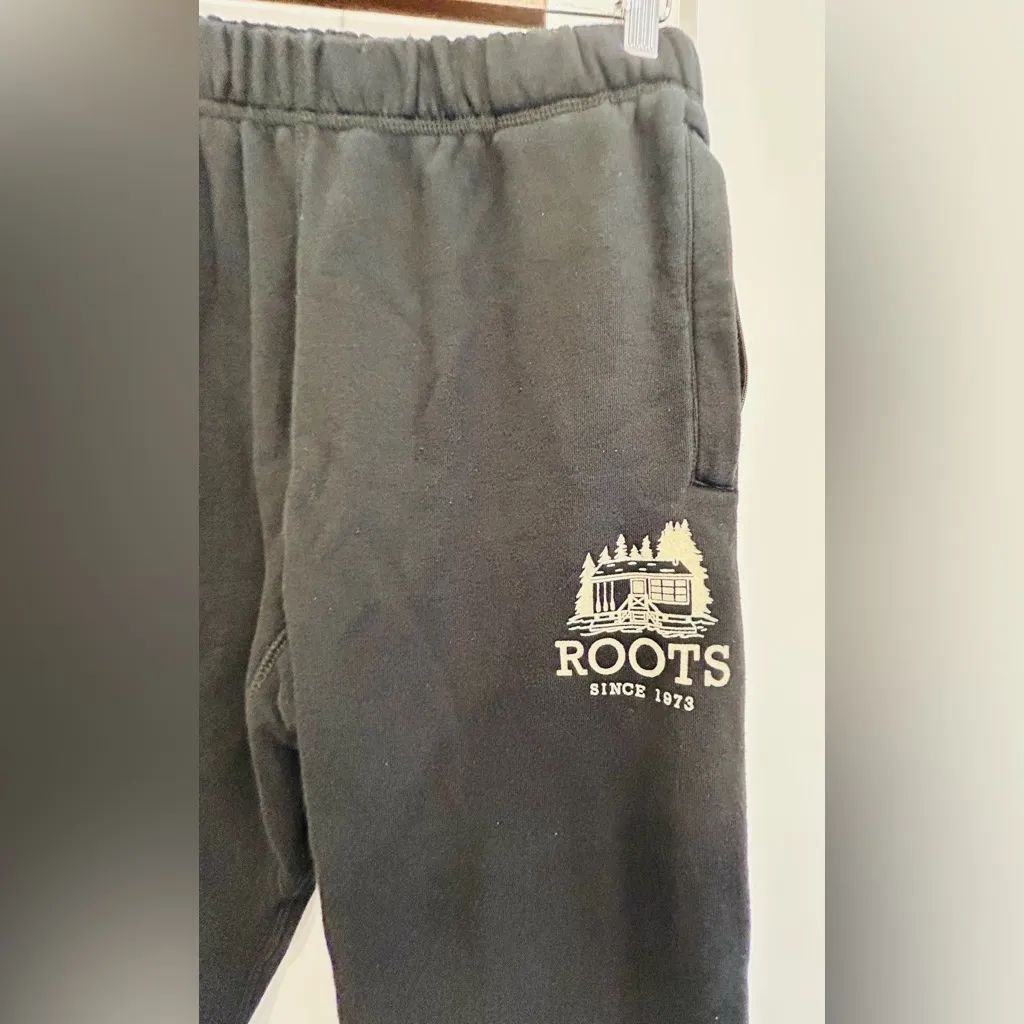 Roots Black Jogger Pants Unisex  XS - Image 4