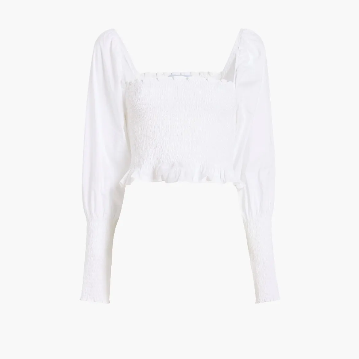 Hill House Home The Grace Nap Top White Smocked Square Neck Puff Sleeve S NWT - Image 3