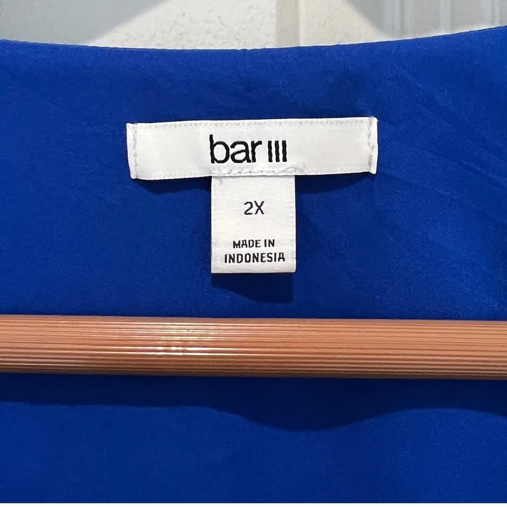 NWT BAR III Dress Plus Sz 2X Royal Blue Criss Cross V Neck Bodice Elastic Waist - Image 4