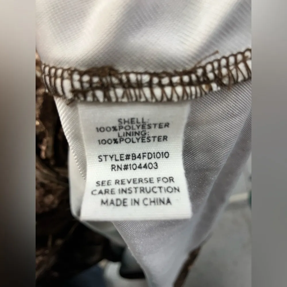 Altar’d State Breanna velvet mini milkmaid dress floral brown puff sleeve large - Image 9