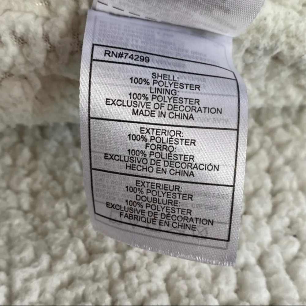 Reebok Blush Pink Sherpa Zip Up Hoodie Soft Fleece Winter Cozy Athletic Jacket M - Image 7