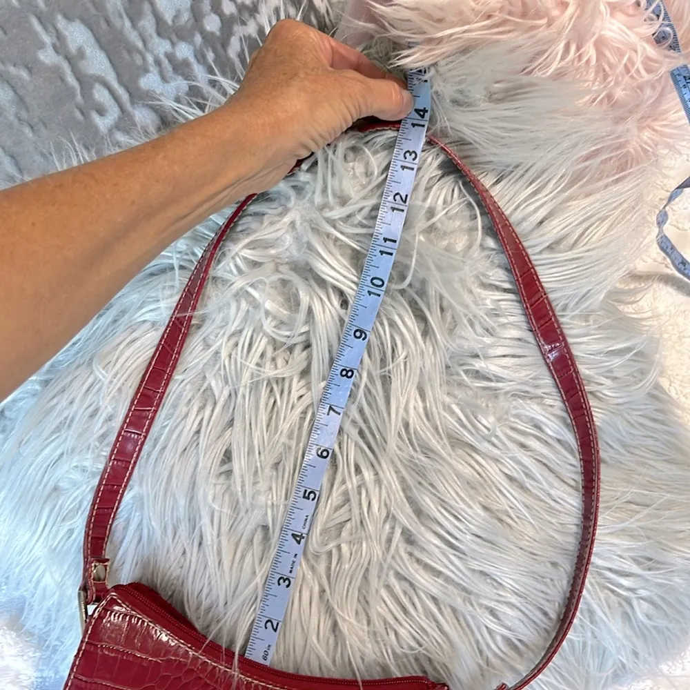 Y2K Villager Liz Claiborne Red Alligator Croc Mock Purse - Image 16