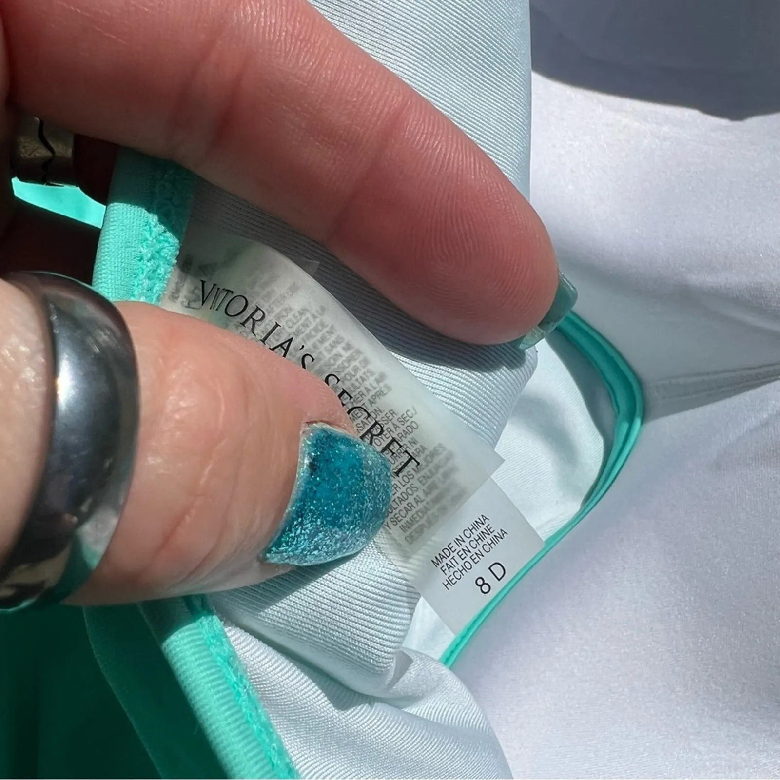 Victoria’s Secret 8D Teal Ruched One Piece Halter Swimsuit - Image 4